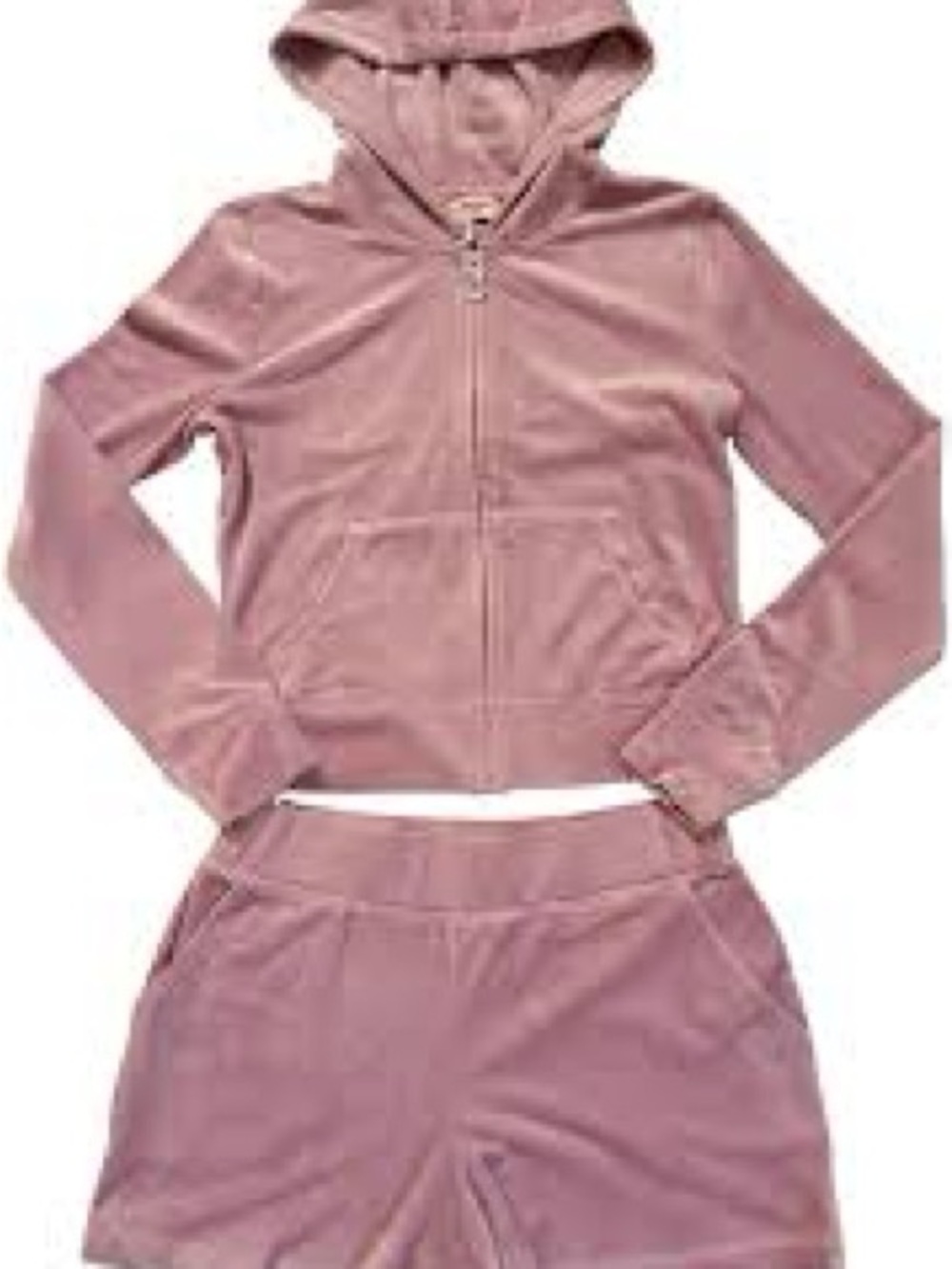 Juicy Couture Soft Y2K Velour Hoodie & Shorts Set – Dewberry Purple Large